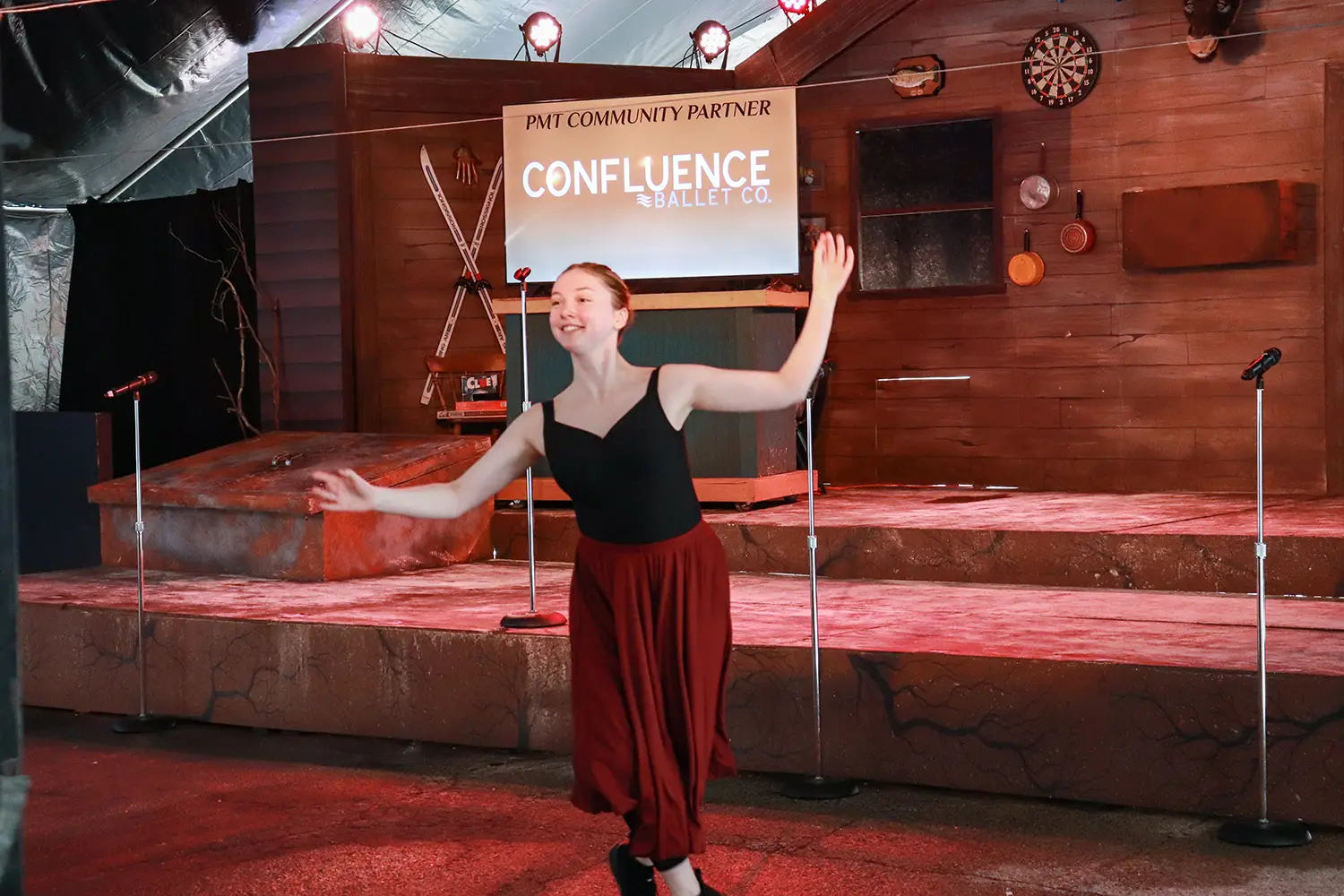 Young performer participating in a Pittsburgh Musical Theater community event